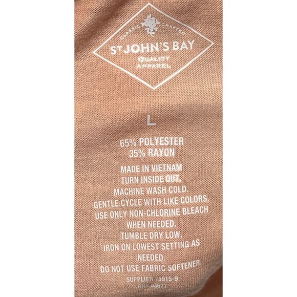 St. Johns Bay Womens Peach Tank Top With Parrot Graphic Design Sleeveless Size L - Picture 5 of 6